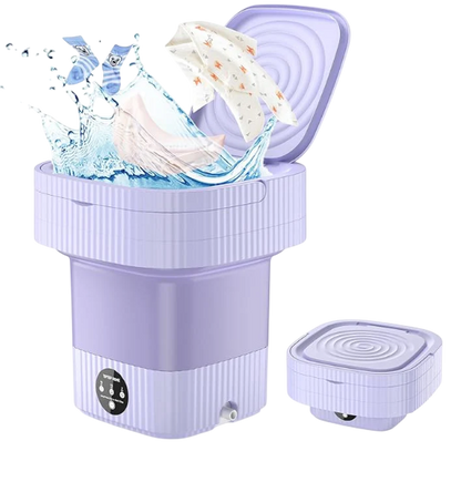 Mini Lavadora Portátil Plegable 6L con Temporizador y Cesta de Drenaje