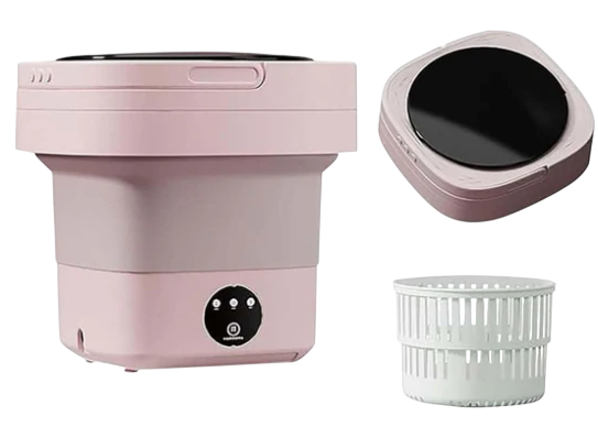 Mini Lavadora Portátil Plegable 6L con Temporizador y Cesta de Drenaje
