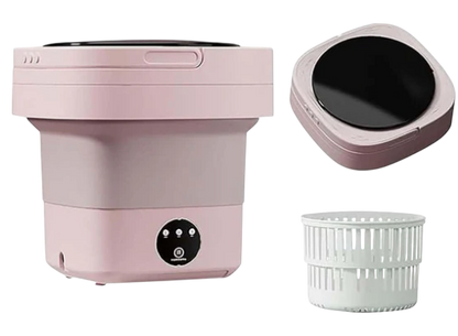 Mini Lavadora Portátil Plegable 6L con Temporizador y Cesta de Drenaje