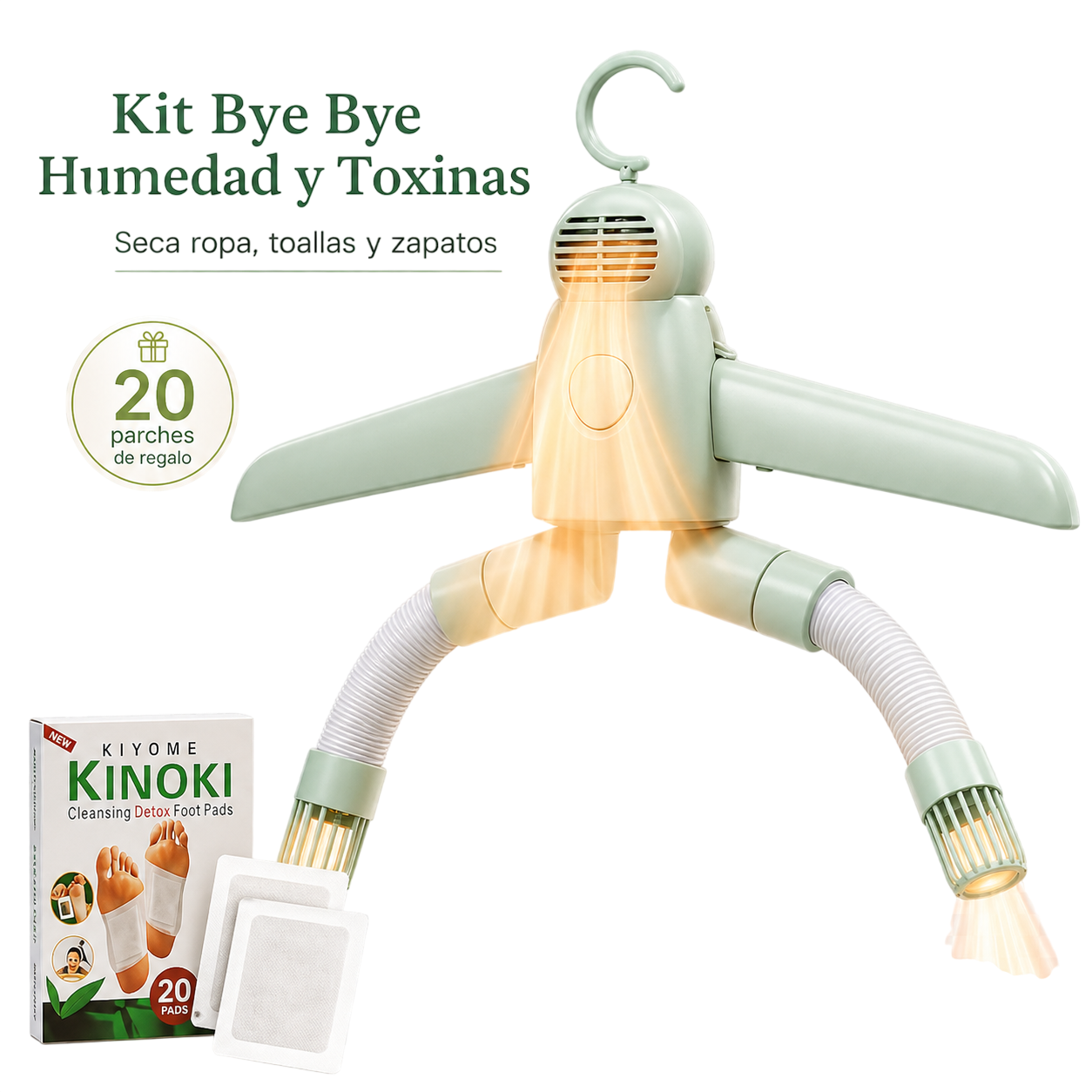 🦠 Gancho Anti-Humedad + 20 Parches Detox Pies 👣